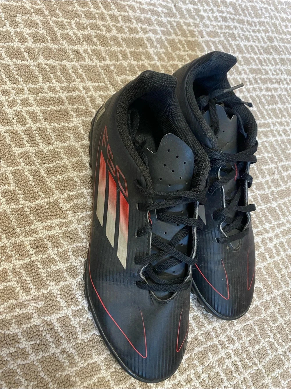 adidas Kids Black Sneakers with Red Accents